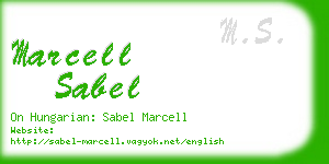 marcell sabel business card